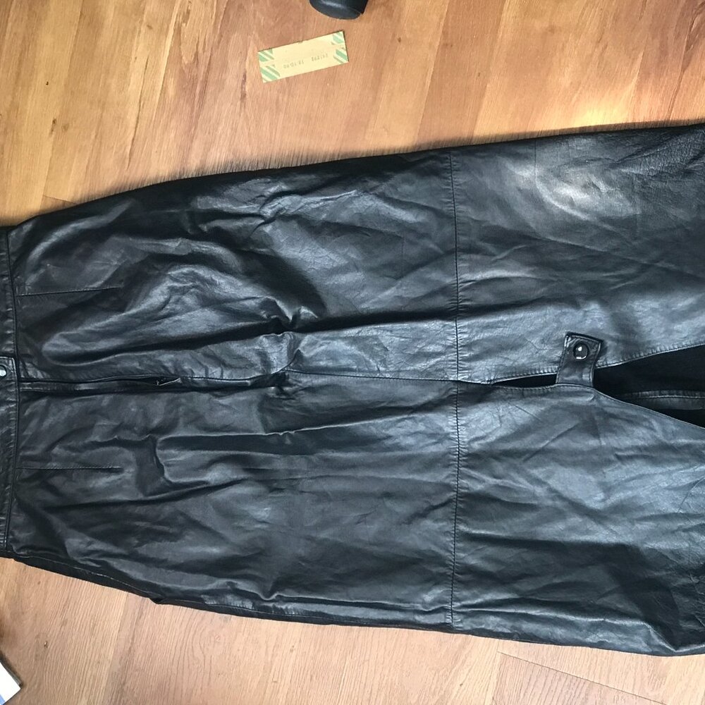 Midi Skirt Leather Size 26" waist 31" tall Made in Korea